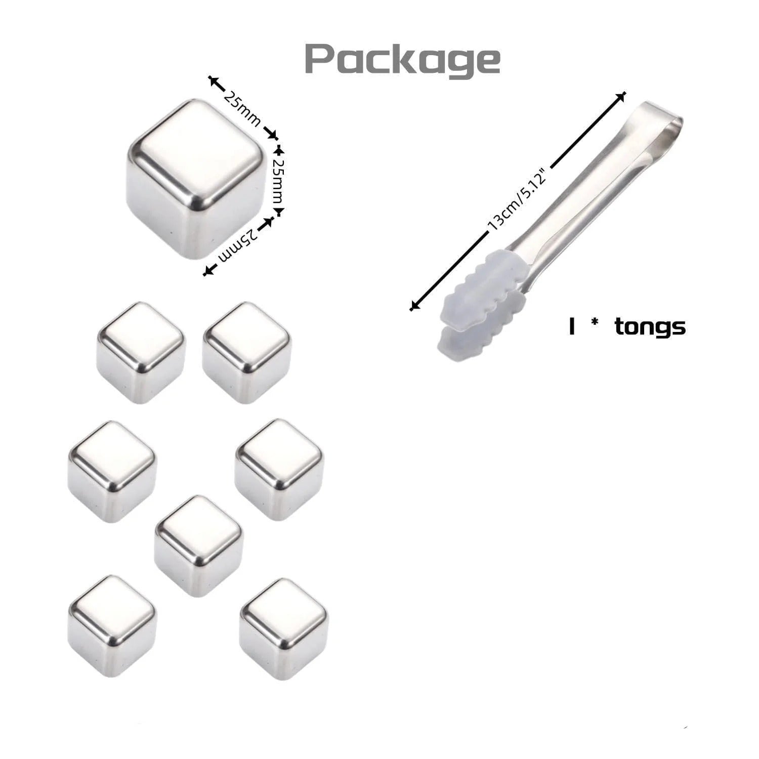 6 Grid Steel Ice Cubes With Clip - My Store