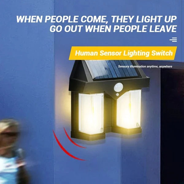 Double Head Antique Solar Sensor Lamp