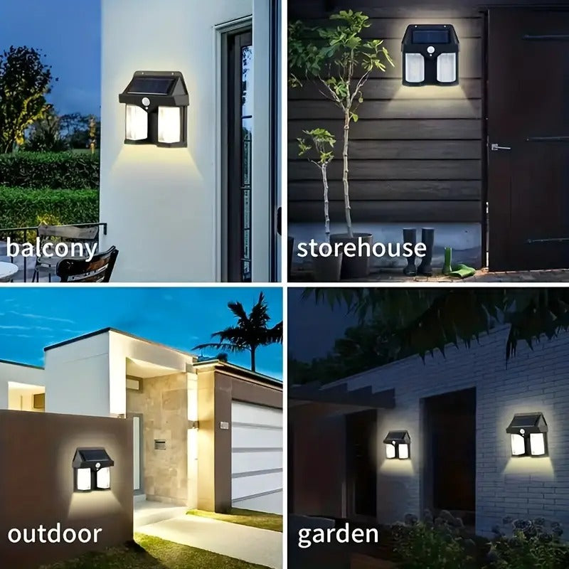 Double Head Antique Solar Sensor Lamp