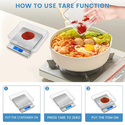 Digital Kitchen Scale 3000g/0.1g Precision with LCD Display