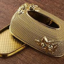Luxurious Golden Rose Tissue Box Holder - My Store