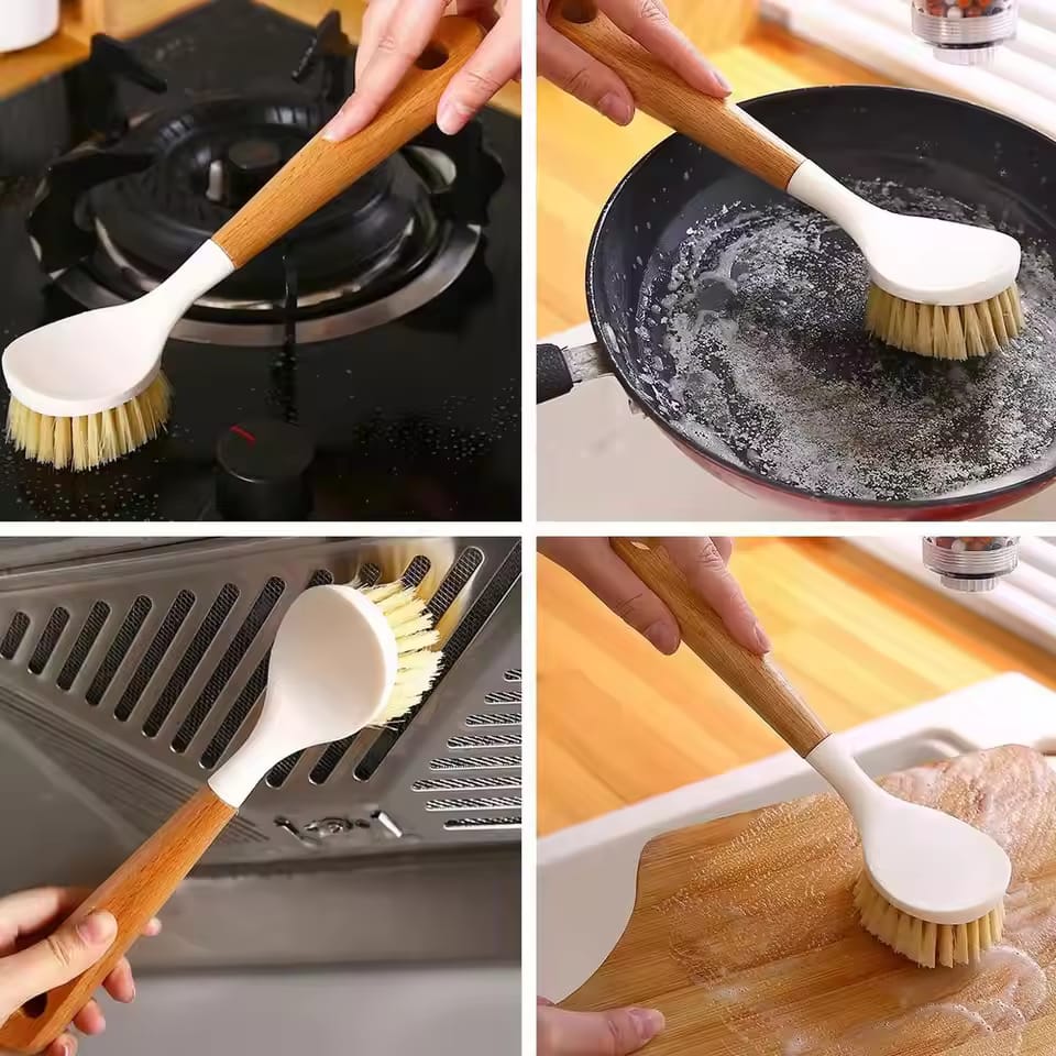 Long Handle Pan Pot Brush – Eco-Friendly Kitchen Cleaning Tool