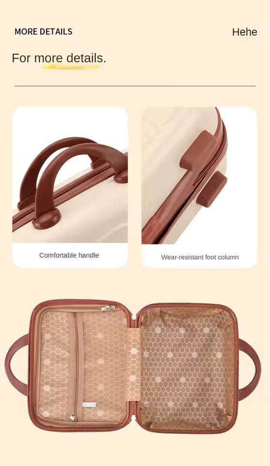 Teddy Bear Design Mini Travel Suitcase with Lock – Cute, Compact & Functional