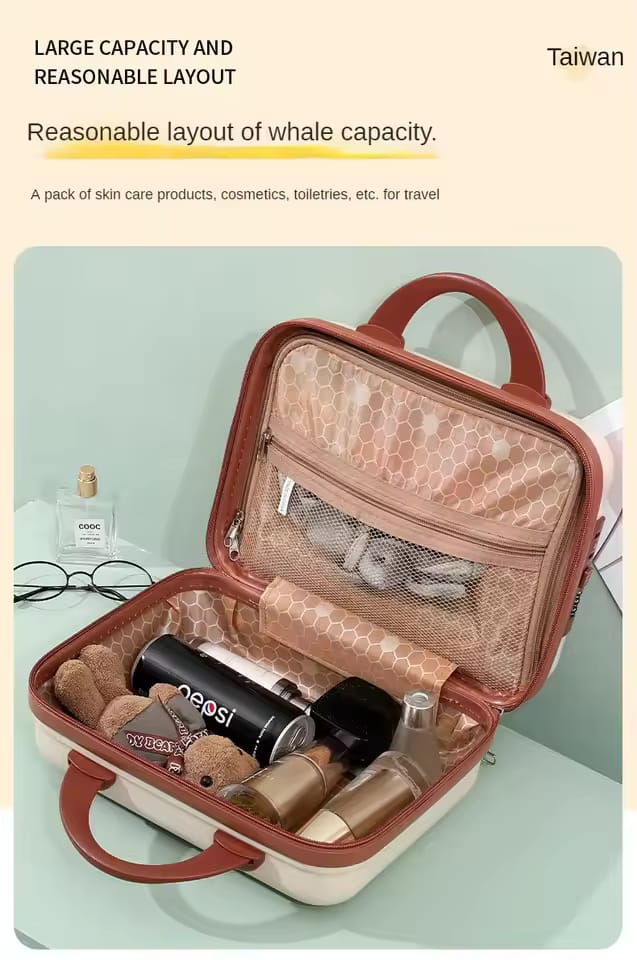 Teddy Bear Design Mini Travel Suitcase with Lock – Cute, Compact & Functional