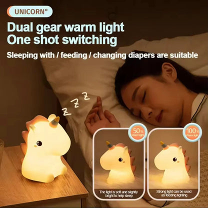 Unicorn Silicone Rechargeable  LED Night Lamp