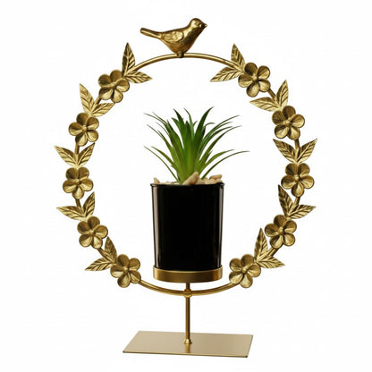 Golden Metal Flower Pot Decoration Piece
