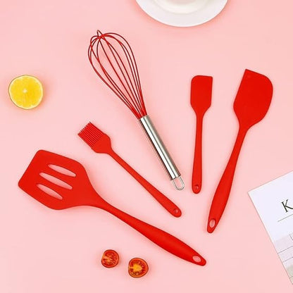 5 Pcs Kitchen Utensils Silicone Spatula Set