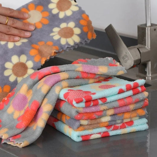Microfiber Cleaning Towels Printed Pack Of 5 - My Store