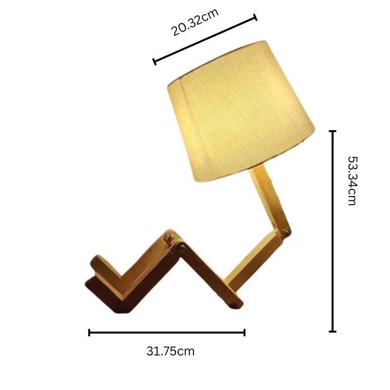Unique Wood Robot Book Stand & Table Lamp