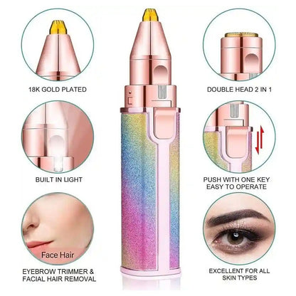 2 in 1 Rainbow Flawless Painless Face Hair Remover
