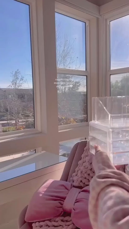3-Tier Clear Acrylic Makeup Organizer with 3 Drawers & Top Storage