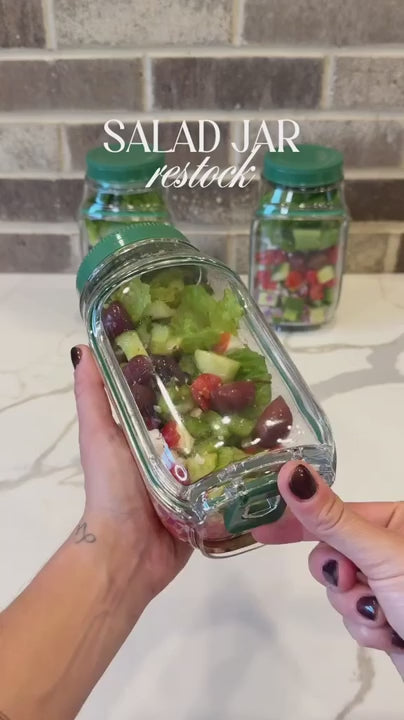 2-in-1 Fresh Lock Salad Jar & Meal Prep Container with Dressing Cup