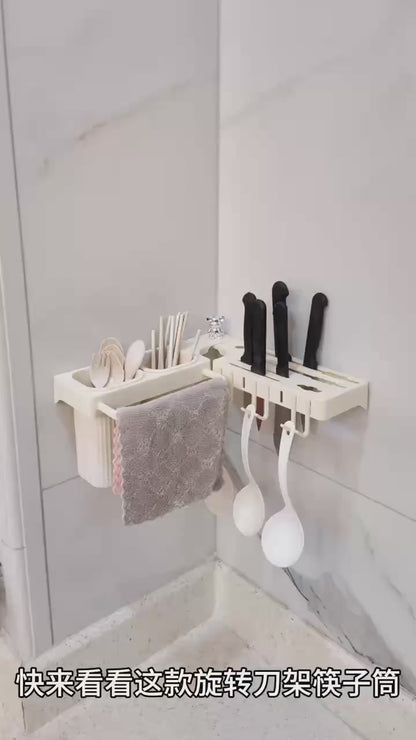 Rotatable Metal  Corner & Flat Wall Kitchen Organizer