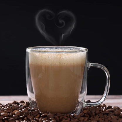 400ml Double Wall Heat-Resistant Glass Mug - My Store