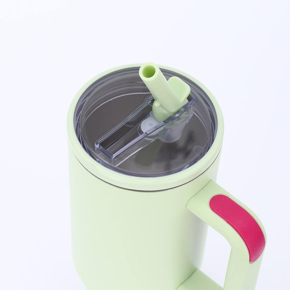 40 oz Premium Stainless Steel Travel Tumbler with Handle & Straw (1200ml)