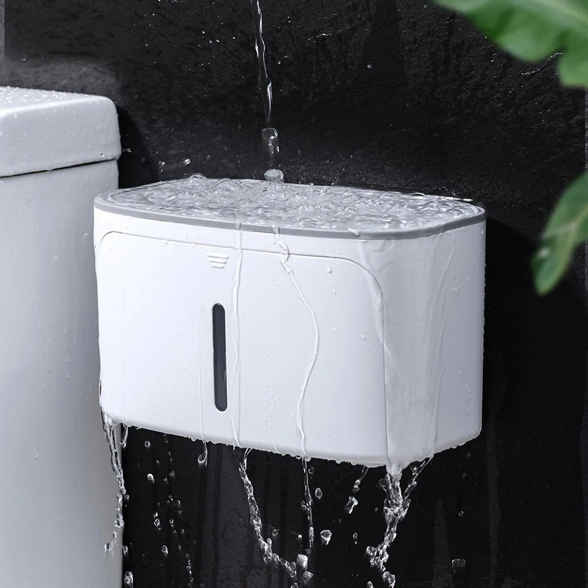 2-Tier Waterproof Wall-Mounted Toilet Paper Holder with Shelf - My Store
