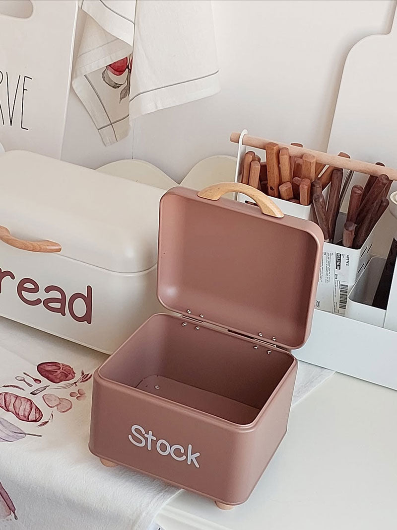 2-Piece Vintage Countertop Storage Set – Bread Box & Stock Organizer - My Store
