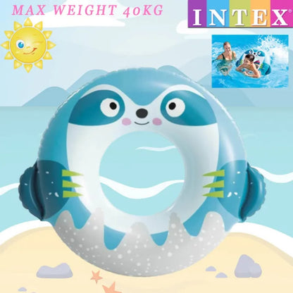 INTEX Kids Cute Animal Inflatable Swim Ring Tube (Assorted Designs) | 33" Pool Float