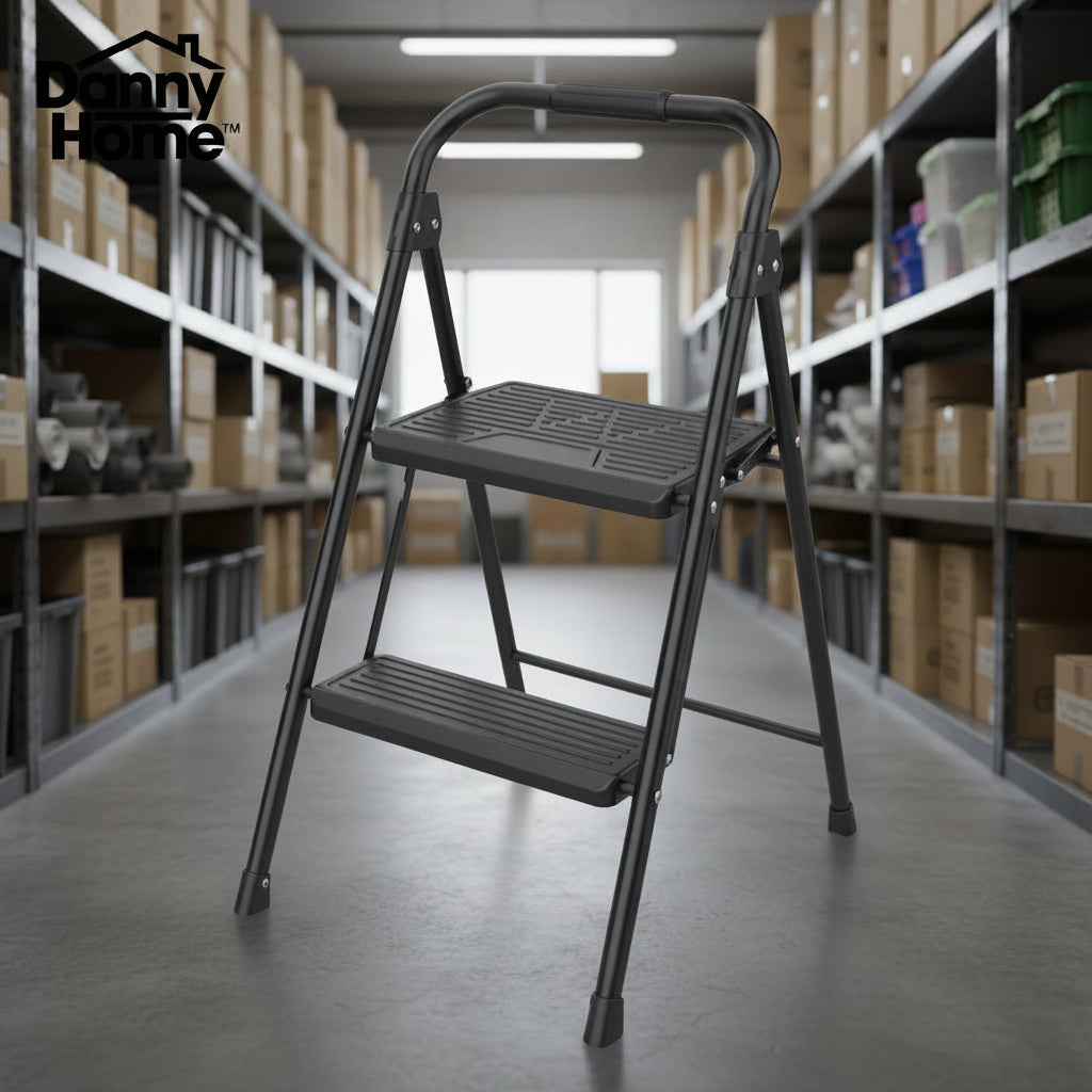 Danny Home Premium Folding Steel Ladder – Safe, Strong & Space-Saving