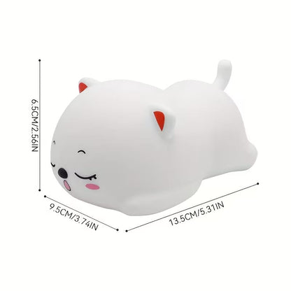 CAT Cartoon Night Light – Touch Control, USB Rechargeable