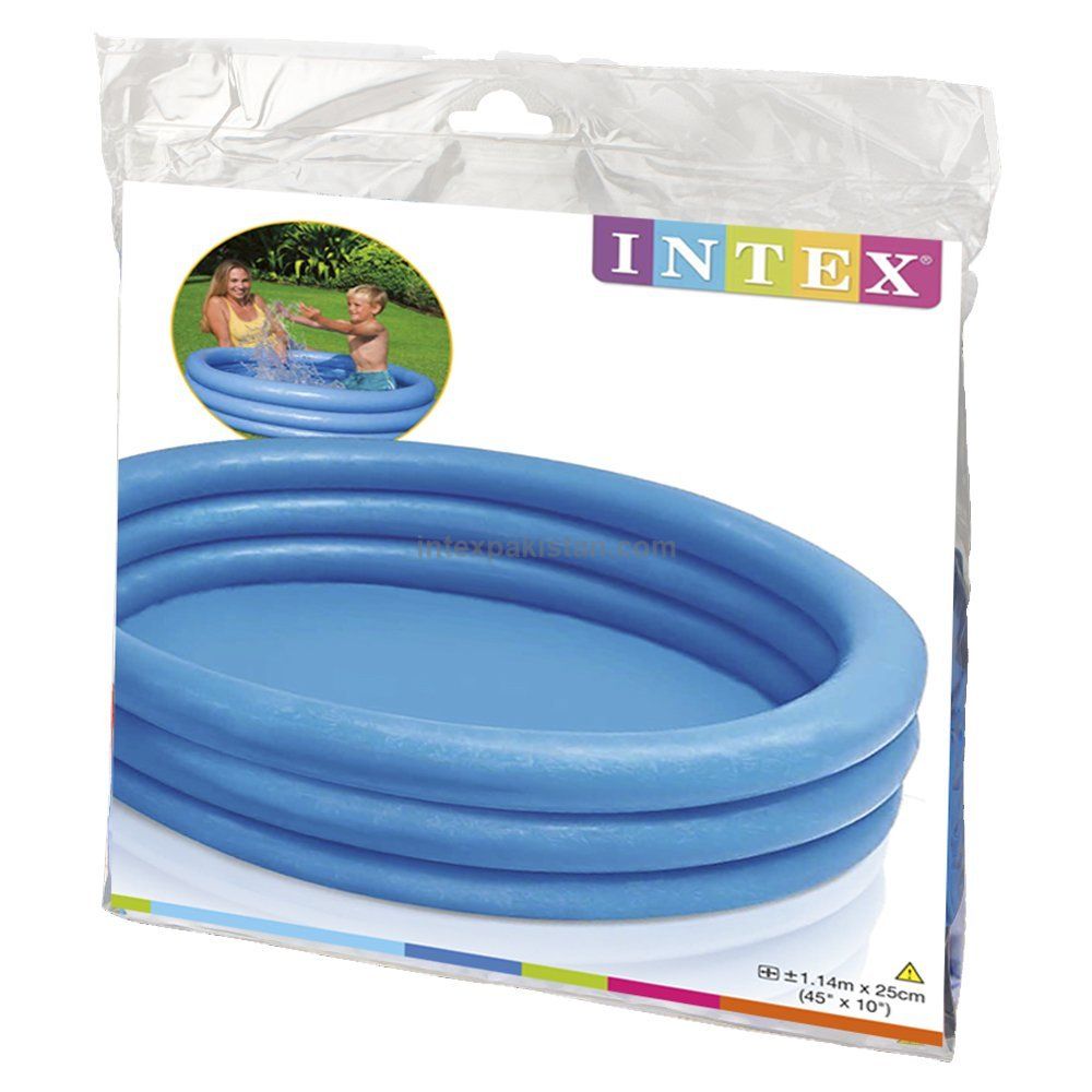 Intex Crystal Blue 3-Ring Inflatable Kids Pool (45" x 10")