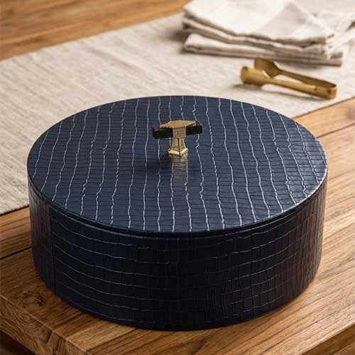 Luxury Faux Leather Roti Box & Multi-Purpose Storage Organizer
