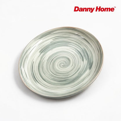 Danny Home Swirl Pattern Ceramic Flat Dinner Plate – 10.5 Inch - My Store