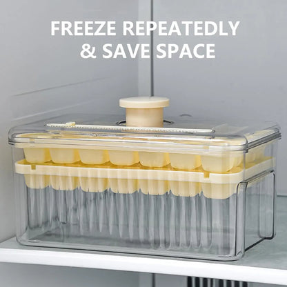 One-Click Smart Ice Cube Mold & Storage Box