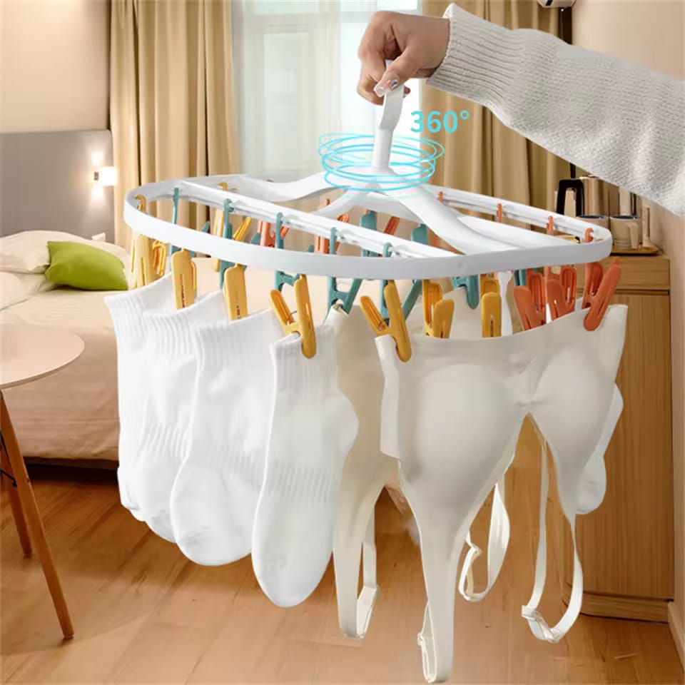 Multi-Clip Windproof Folding Drying Rack - My Store
