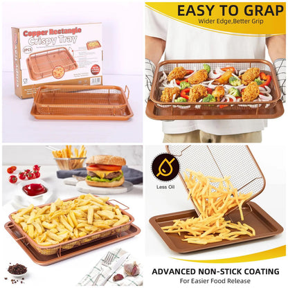 Copper Rectangle Crispy Tray – 2-Piece Set - My Store