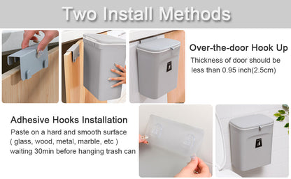 Wall-Mounted Hanging 9L Kitchen & Bathroom Bin - My Store