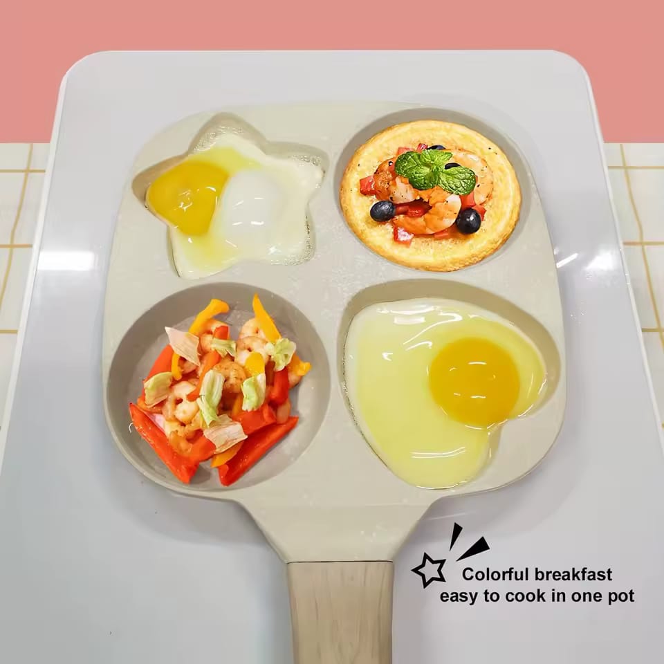 4-Hole Non-Stick Breakfast Pan – Heart & Star Design - My Store