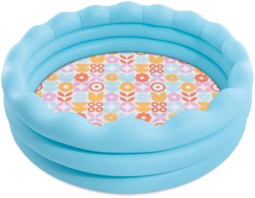 INTEX 66" x 18" Scalloped 3-Ring Inflatable Kids Swimming Pool