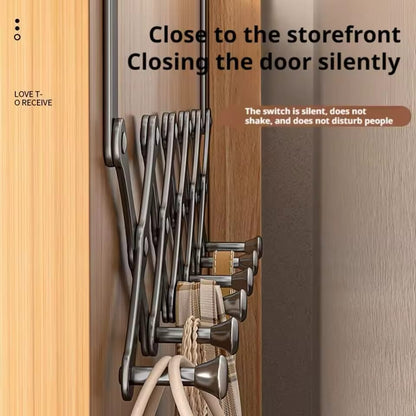 Retractable Over-the-Door Accordion Hanger (Punch-Free)