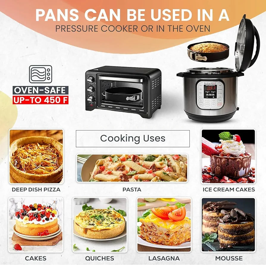 3-Piece Non-Stick Springform Cake Pan Set (20–24cm) - My Store