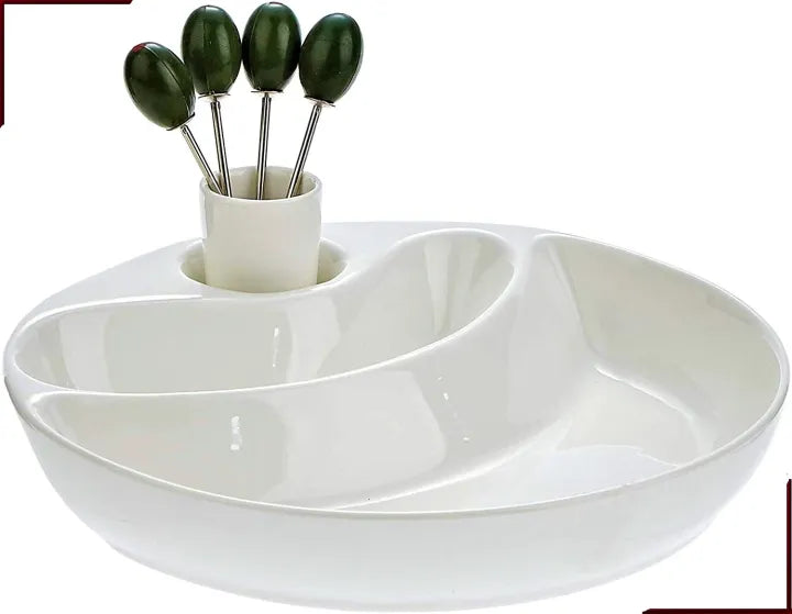 Symphony Alfresco Australia 5-Piece Hors d'Oeuvre Dish & Fork Set