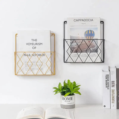 Magazines And Books Organizer - Black Metal - My Store