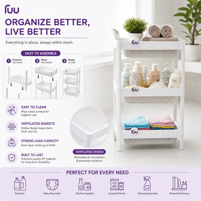 UU Trolley – Multi-Layer Mobile Storage Organizer Cart
