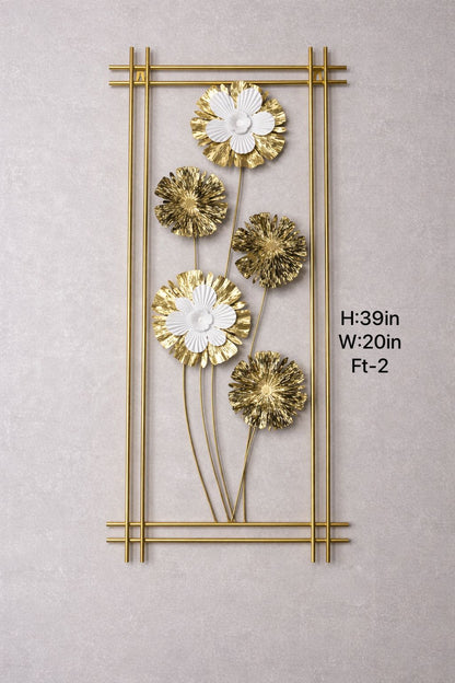 Modern Metal Floral Wall Art Frame - My Store