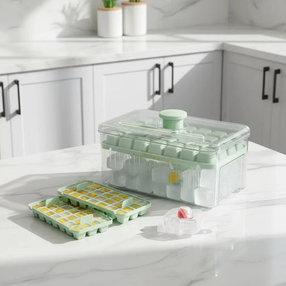 One-Click Smart Ice Cube Mold & Storage Box