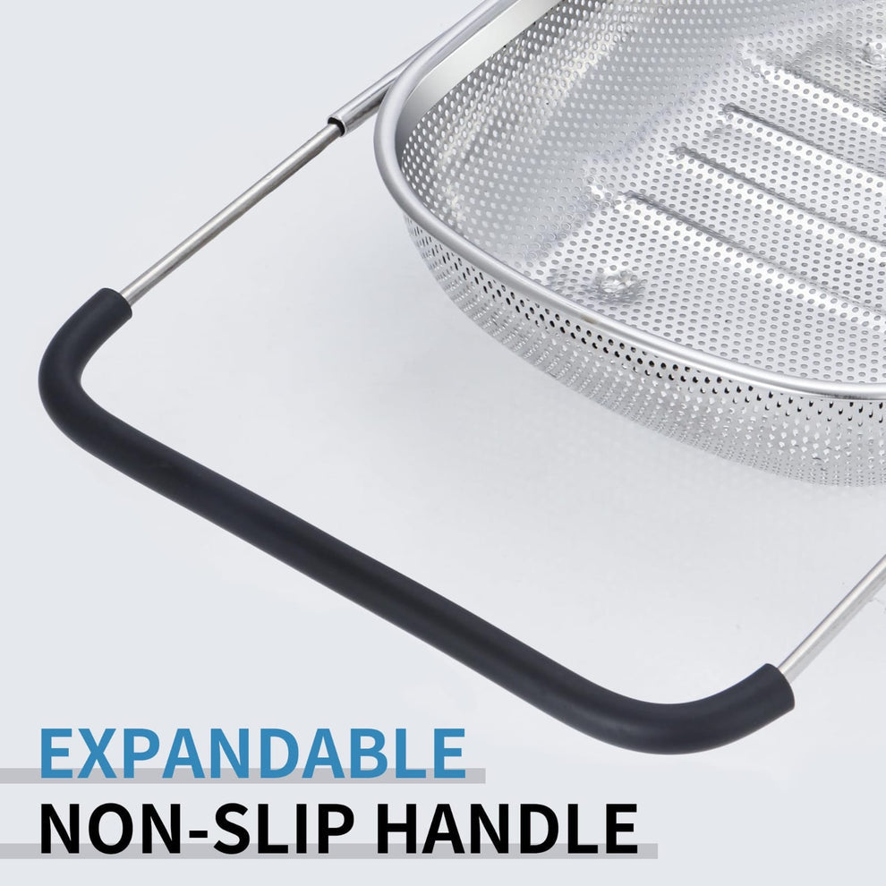 Over-the-Sink Expandable Stainless Steel Mesh Colander Basket