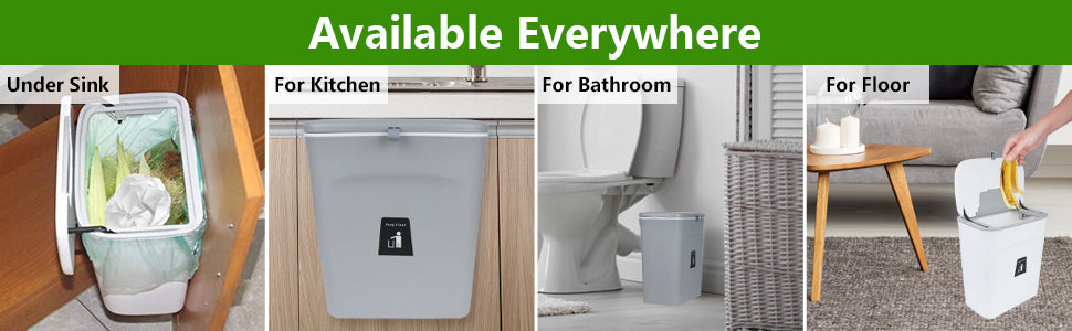 Wall-Mounted Hanging 9L Kitchen & Bathroom Bin - My Store