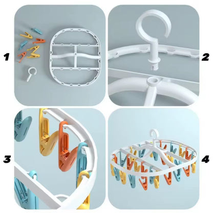 Multi-Clip Windproof Folding Drying Rack - My Store
