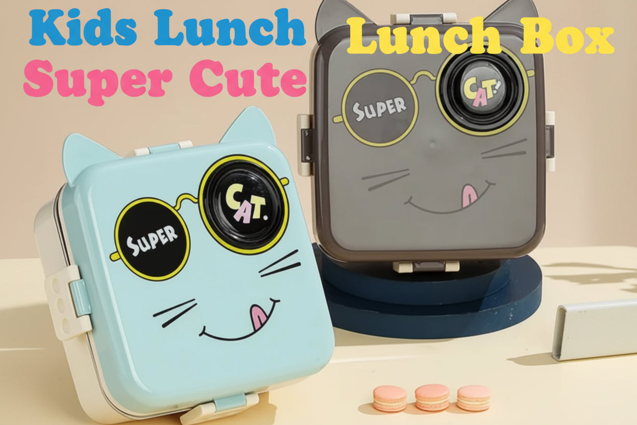 Super Cat Kids Lunch Box – 3 Compartment Stainless Steel Bento Box - My Store
