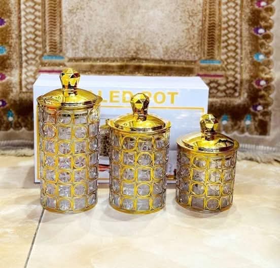 3-Piece Luxury Crystal-Style Airtight Storage Canister Set - My Store