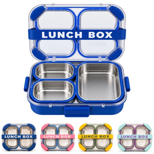 3-Compartment Stainless Steel Leak-Proof Lunch Box