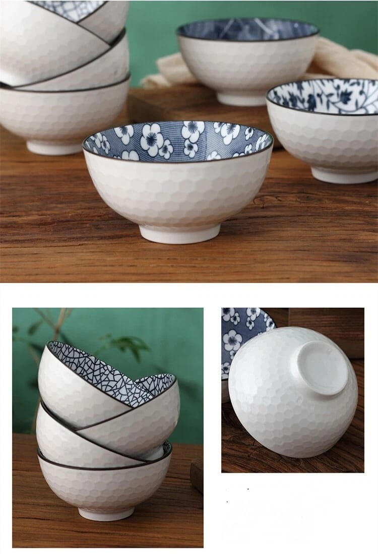 6-Piece Blue & White Ceramic Bowl Set - My Store