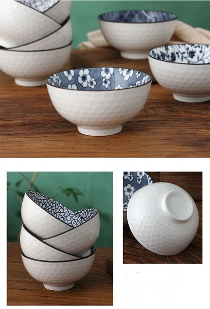 6-Piece Blue & White Ceramic Bowl Set - My Store