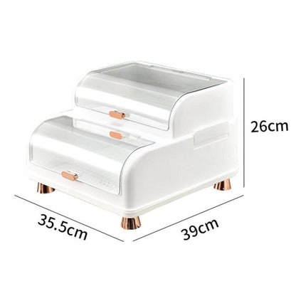 Multifunctional 2-Tier Dish Drying Rack with Dustproof Cover - My Store