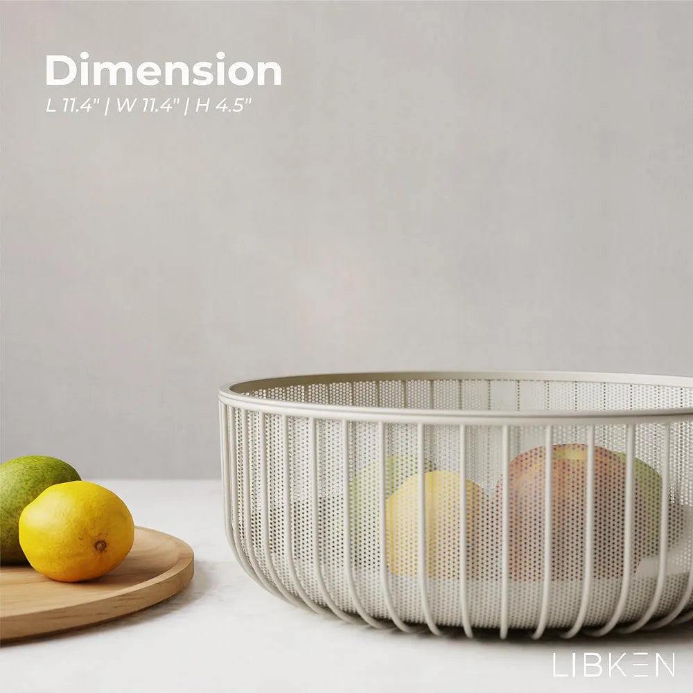 Metal Wire Mesh Fruit Basket with Wooden Lid (Fly-Proof) - My Store